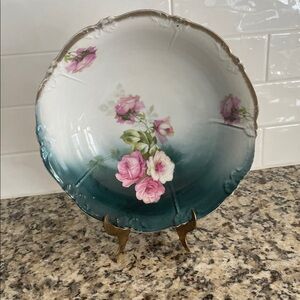 German or Bavarian Hand-Painted Porcelain Cabinet Plate